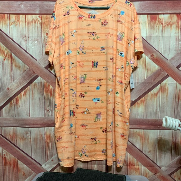 joyspun Other - Cute Beach scene Cover up/ Night Shirt, w/pockets Nwt sz 2x-3x. Soft. long
